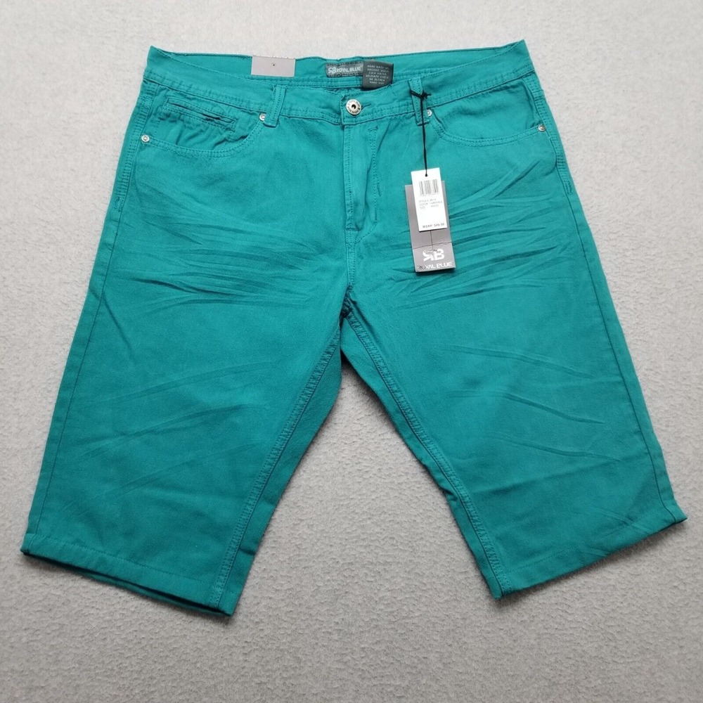 Royal Blue Shorts Mens 40 Green Chino Pockets Slim Casual Cotton Outdoor‎